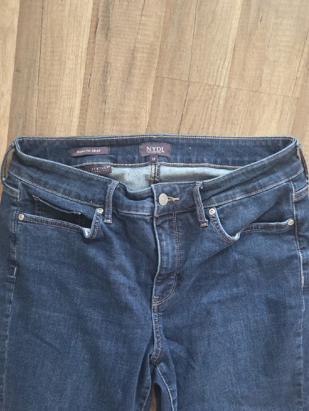 NYDJ Indigo Stretch Denim Capris - Picture 2 of 5